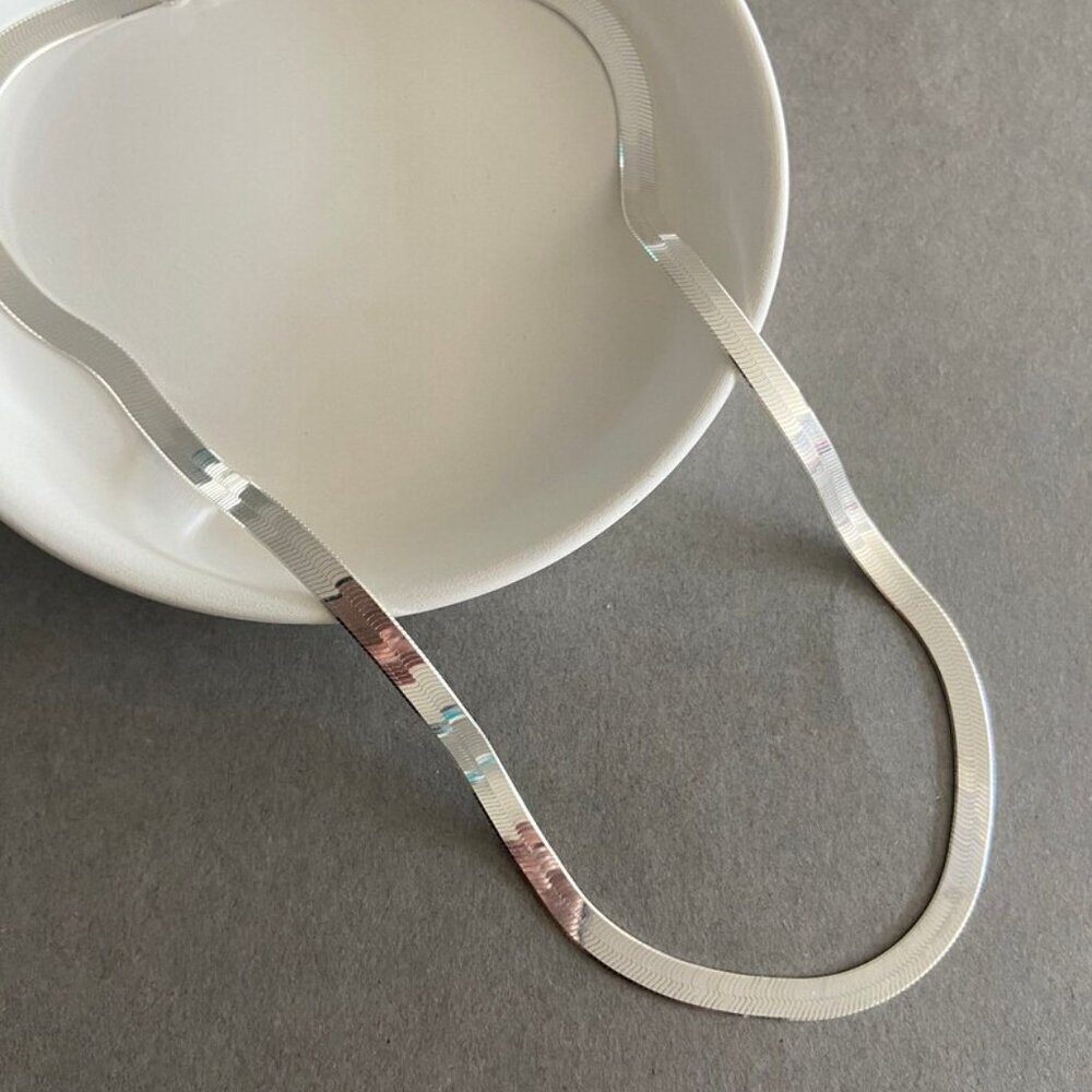 4.5mm thick Sterling Silver 16" HERRINGBONE necklace snake chain 🆕